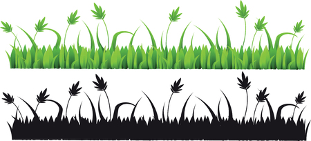 silhouette grass for design isolated on white backgroundのイラスト素材