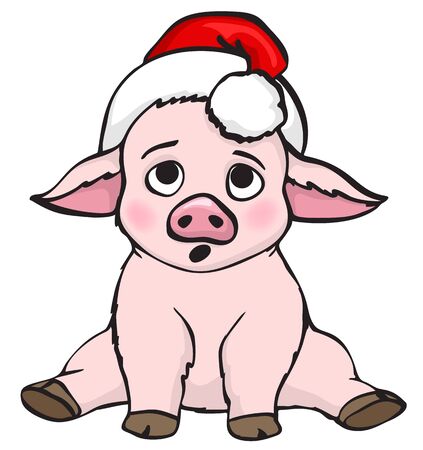 cute pig isolated on white background for designのイラスト素材