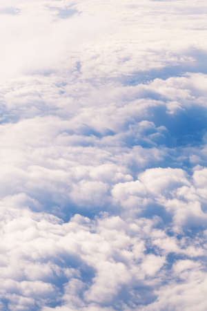Amazing cloudy sky view from airplane window
