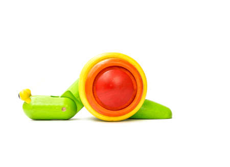 Worm wooden toys for childrenの写真素材