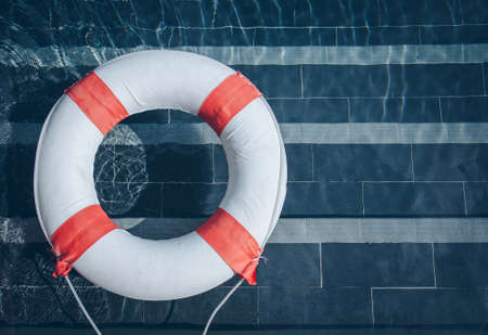 Life Ring at the poolの写真素材
