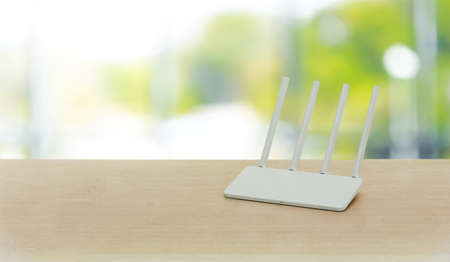 wireless router on living room at homeの写真素材