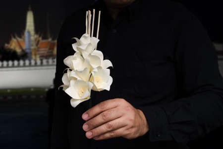 Dok Mai Chan. Thai artificial flowers used during a funeralの写真素材