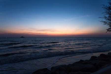 beautiful sunset on the ocean.の写真素材
