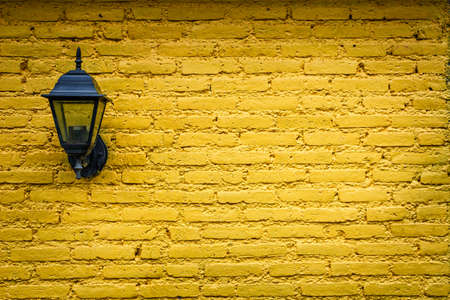 Texture old Yellow wall backgroundの写真素材