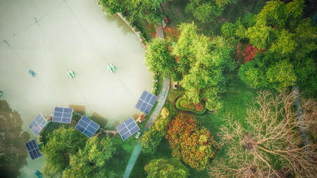 Alternative energy nature in park landの写真素材