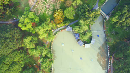 Alternative energy nature in park landの写真素材