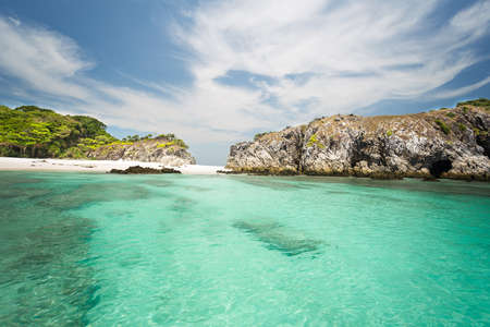 Cockburn island in Andaman  ,blue sky and beautiful beachの写真素材