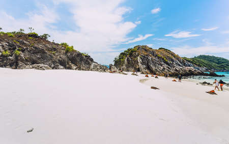 Cockburn island in Andaman  ,blue sky and beautiful beach