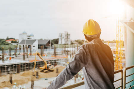 Worker in a construction siteの写真素材