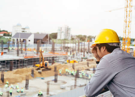 Worker in a construction siteの写真素材