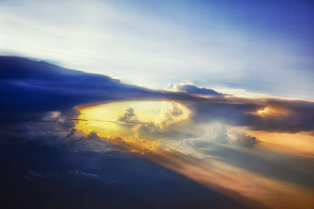 Colorful sky in the sunset. Beautiful sunset landscape.