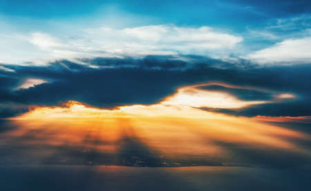 Colorful sky in the sunset. Beautiful sunset landscape.の写真素材