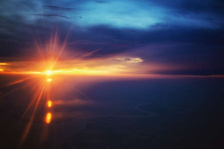 Colorful sky in the sunset. Beautiful sunset landscape.の写真素材