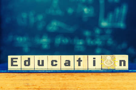 Cubes with word education on blocks for education concept