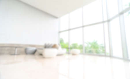 White blur abstract background BLUR OF MODERN BUILDING INTERIORの写真素材
