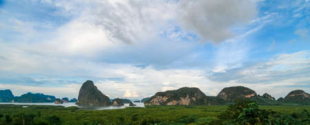 Phang Nga bay from sametnangshe view point ,Phangnga Thailandの写真素材