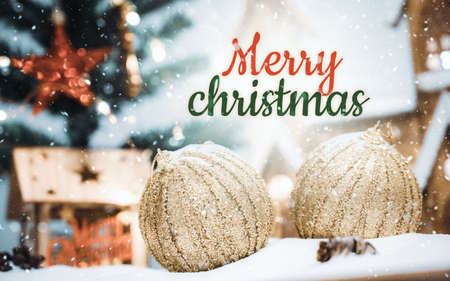 Merry Christmas and happy new year concept, Closeup Christmas ball with bokeh