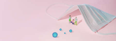 Stay home during the coronavirus epidemic. Family staying at home in self quarantine, protection...