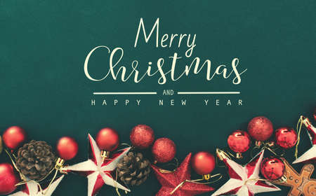 Merry Christmas and happy new year concept, Closeup Christmasball  with bokeh, Xmas holiday background.の写真素材