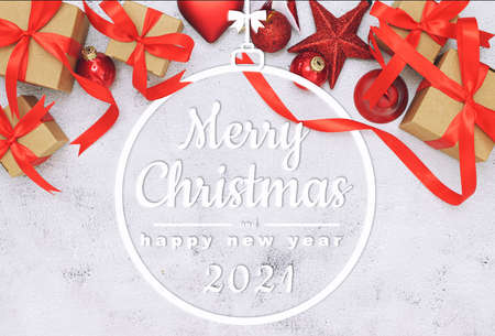Merry Christmas and happy new year concept, Closeup Christmasball  with bokeh, Xmas holiday background.の写真素材