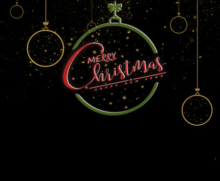 Merry Christmas and happy new year concept, Closeup Christmas ball with bokeh, Xmas holiday background.の写真素材