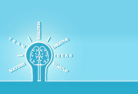 creative idea concept. light bulb brain colorful icon.の写真素材