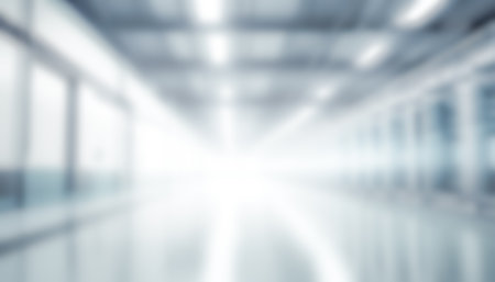 White blur abstract background from building hallwayの写真素材