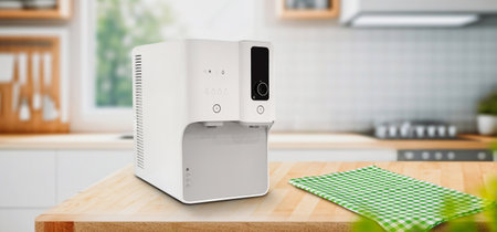 Modern technology water purifier. New water cooler format. Technological design.の写真素材