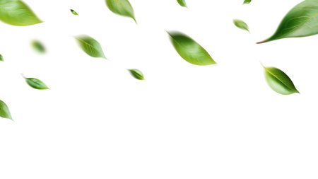 Green Floating Leaves Flying Leaves Green Leaf Dancing, Air Purifier Atmosphere Simple Main Pictureの写真素材