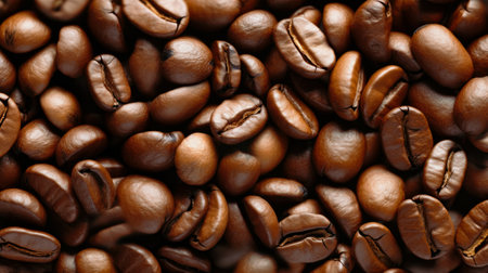 Roasted coffee beans background.  Generative AIの写真素材
