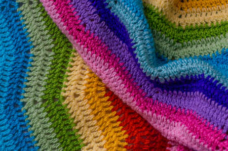 Colorful mexican knitted blanketの写真素材