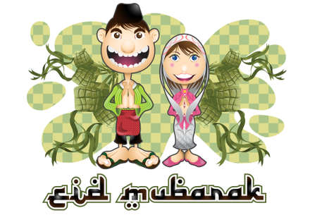 Moslem islam eid mubarak celebration day のイラスト素材