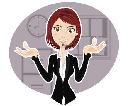 Confident Customer Service Representative explaining procedureのイラスト素材