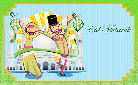 Eid Mubarak Greeting Cardのイラスト素材
