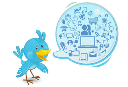 Social Networking Media Bluebird With A Speech Bubbleのイラスト素材