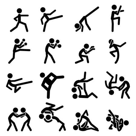 Sport Pictogram Icon Set 03 Martial Artsのイラスト素材