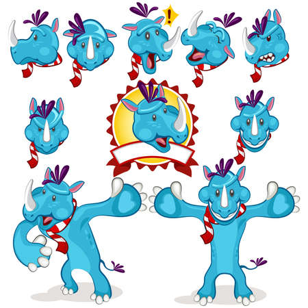 Cute Rhino Mascotのイラスト素材
