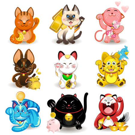 Maneki Neko Fortune Cat Collectionのイラスト素材