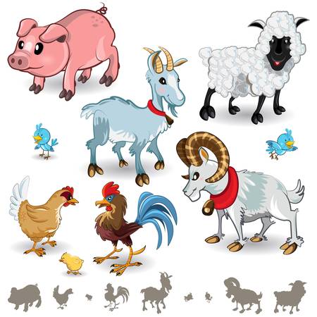 Farm Animals Collection Set 01のイラスト素材