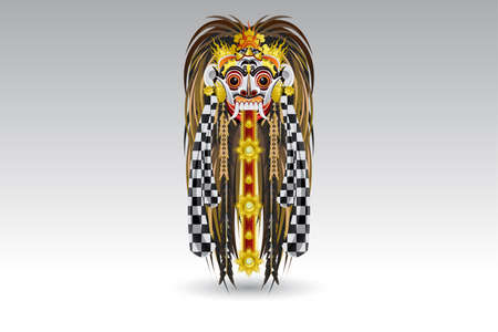Rangda Leak Traditional Bali Demon Maskのイラスト素材
