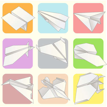 Paper Plane Model Collection Setのイラスト素材