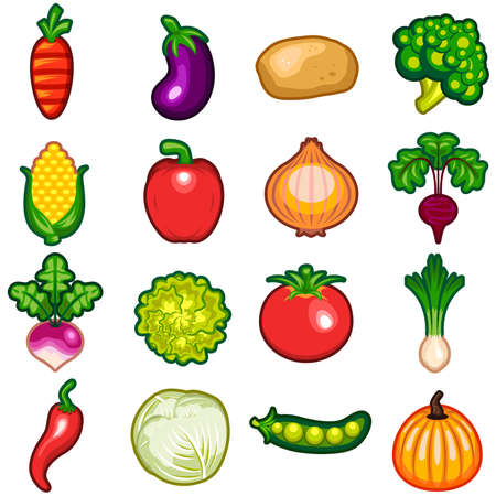 Vegetables Icon Setのイラスト素材