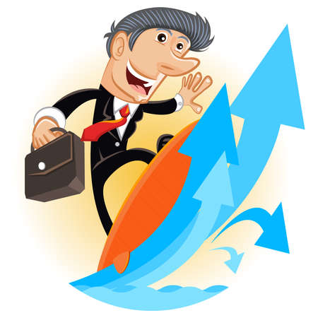 Climbing Up Corporate Ladderのイラスト素材