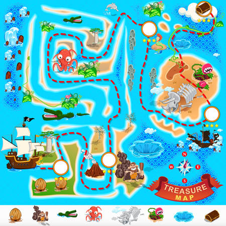 Pirate Treasure Mapのイラスト素材