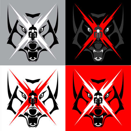 Tribal Coyote Wolf Emblem Tattoo のイラスト素材