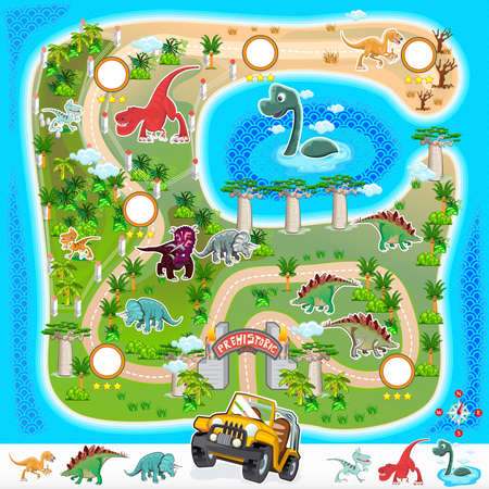 Prehistoric Zoo Map Collection 01のイラスト素材