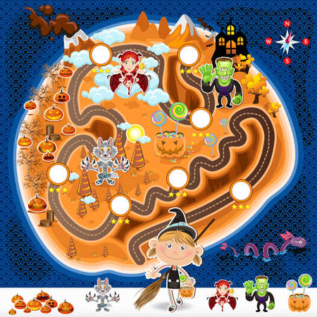 Halloween Game Assets Mapのイラスト素材