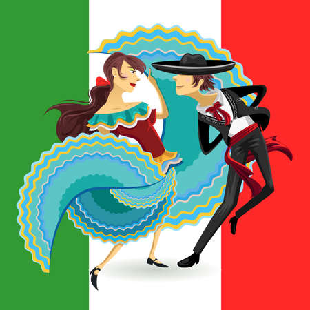 Jarabe Mexico National Dance Mexican Hat Danceのイラスト素材