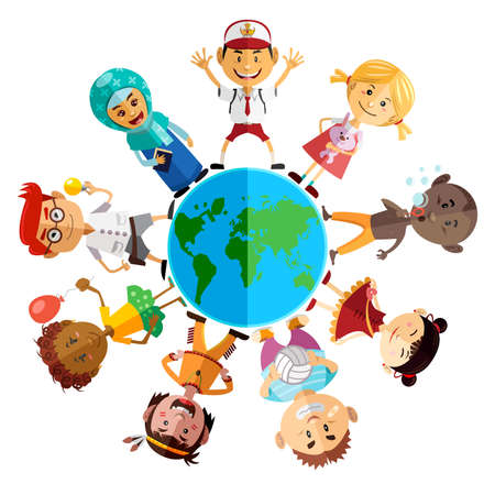 Happy Children Day Illustration Illustration Of Children Around The World Celebrate World Children Dayのイラスト素材